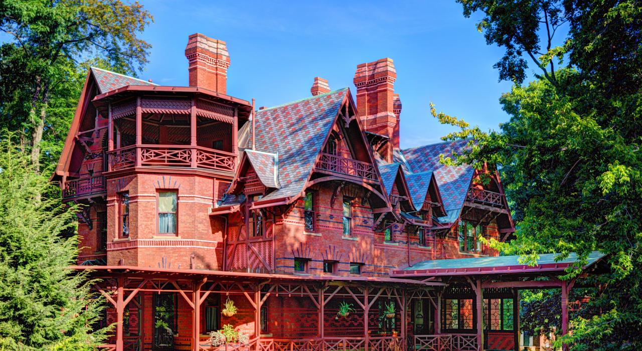 American Gothic-style Mark Twain House, former home of author Samuel Clemens