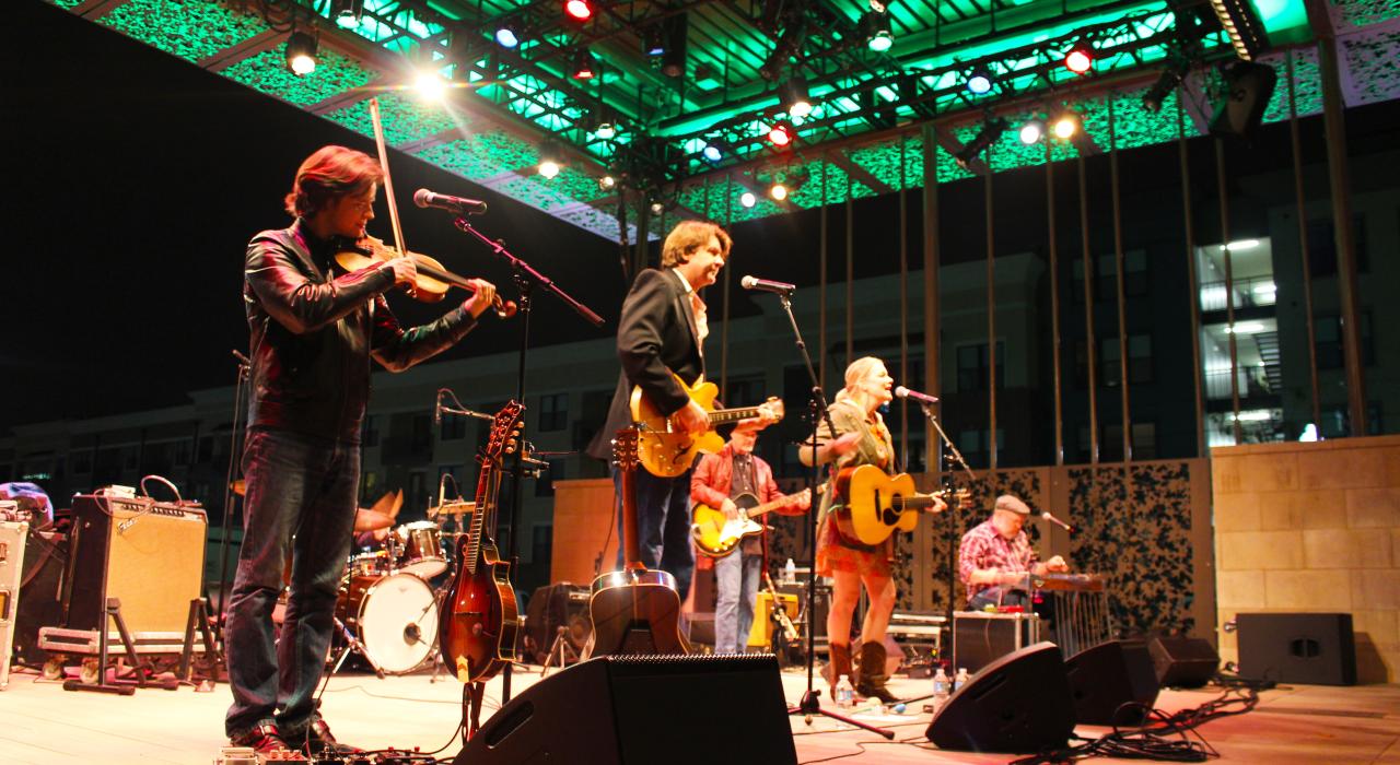 Enjoying a festive evening of live music