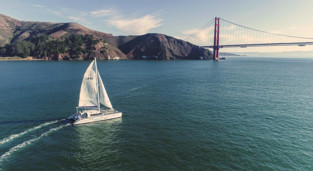 A sailing trip on San Francisco Bay in California A sailing trip on San Francisco Bay in California