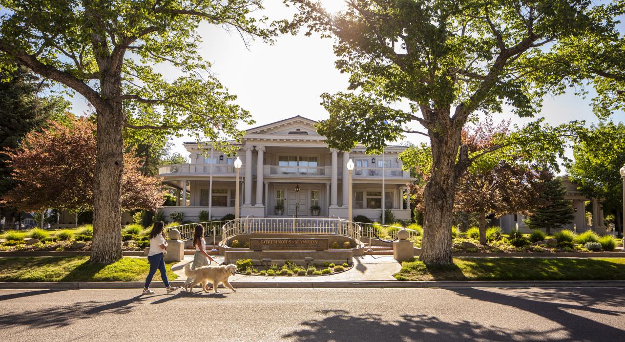 Walking by the Nevada Governor's Mansion in Carson City, Nevada