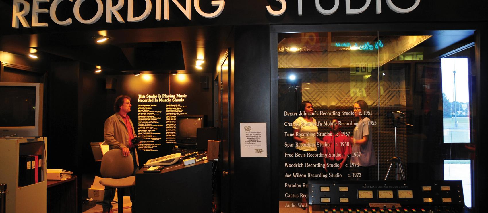 A recording booth at the Alabama Music Hall of Fame in Tuscumbia