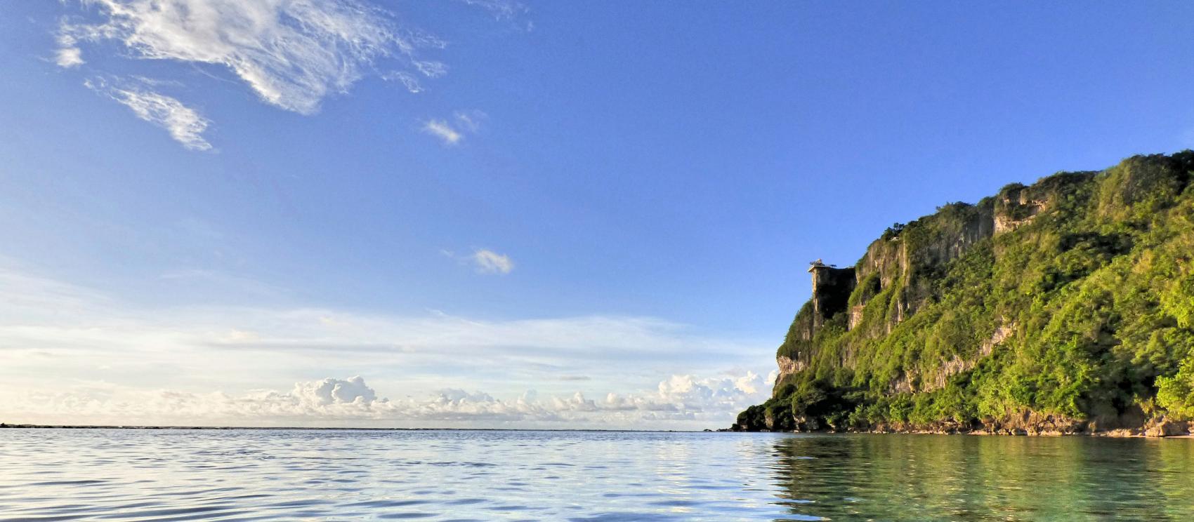 The calm waters off Fafå'I Beach 